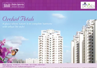 Orchid Petals  A place where nature is in complete harmony  with urban life style! TABLE OF