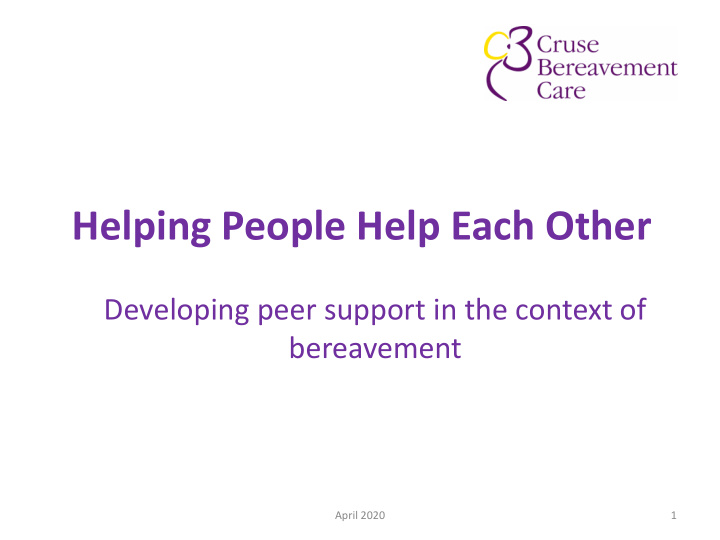 helping people help each other