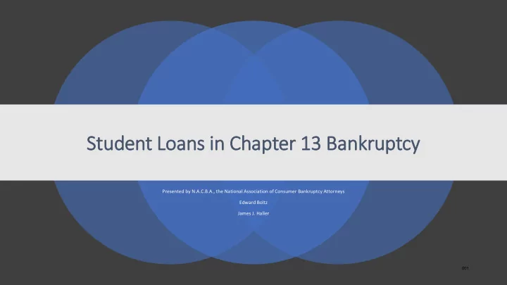 stu tudent loa loans i in chapter 1 13 b bankruptcy