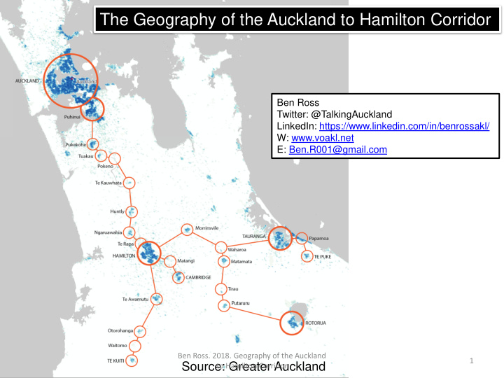 the geography of the auckland to hamilton corridor