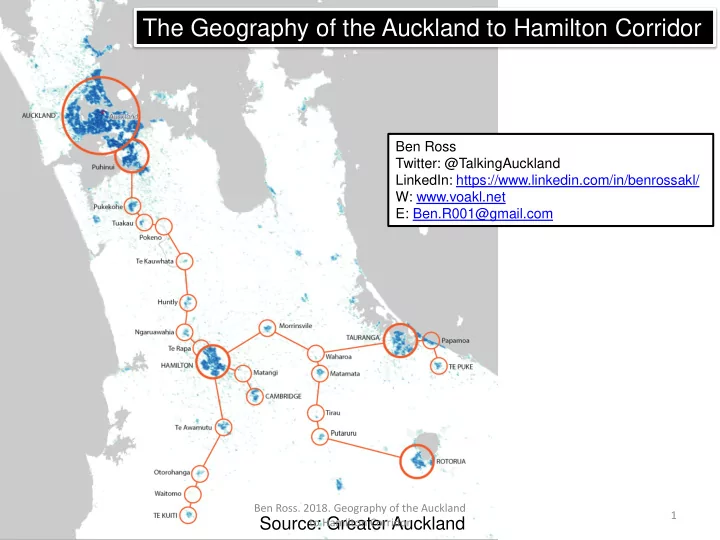 the geography of the auckland to hamilton corridor