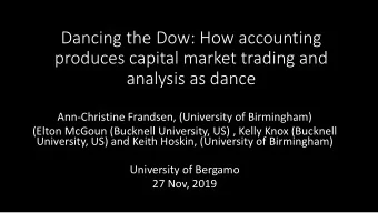 produces capital market trading and  analysis as dance  Advanced Management Accounting