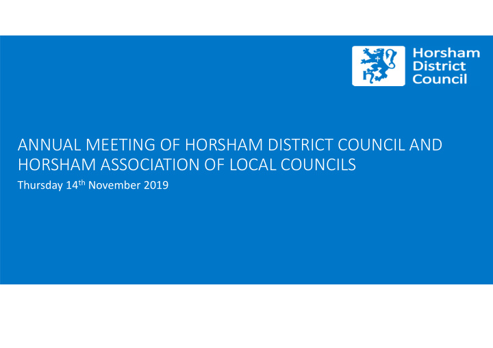 annual meeting of horsham district council and horsham