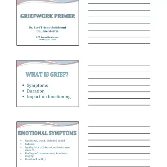 Symptoms    Duration    Impact  on  functioning    Numbness,