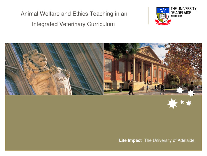 animal welfare and ethics teaching in an integrated