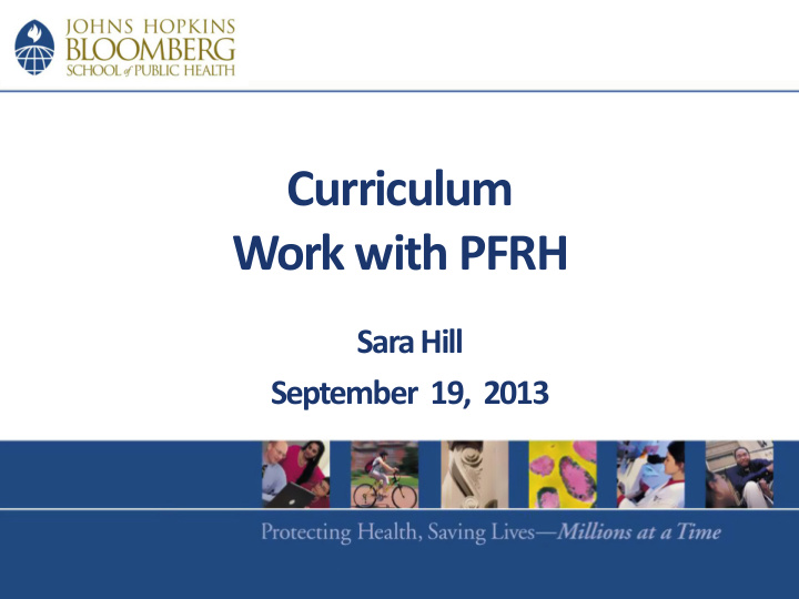 curriculum work with pfrh