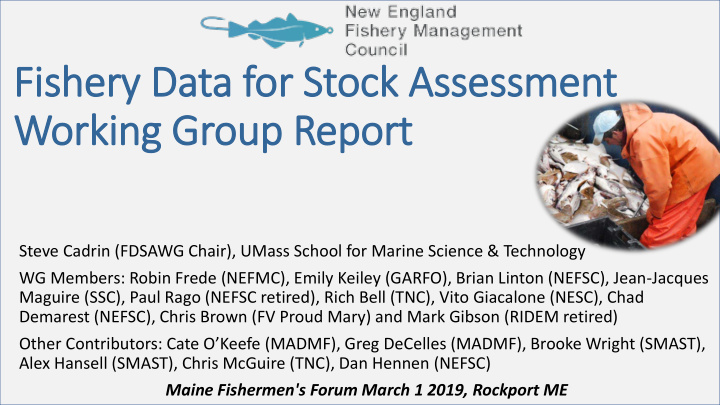 fishery data for stock assessment
