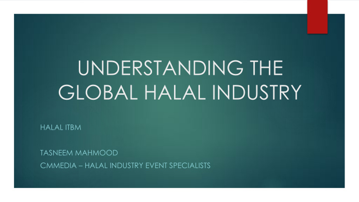 understanding the global halal industry