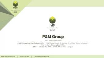 P&amp;M Group  Institutional Presentation Cold-Storage and Distribution Center - 11St. Michael