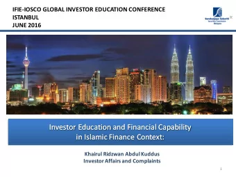 Investor Education and Financial Capability  Investor Education and Financial Capability  in