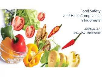 Food Safety  and Halal Compliance  in Indonesia  Adithya Sari  MD, HAVI Indonesia  Poor