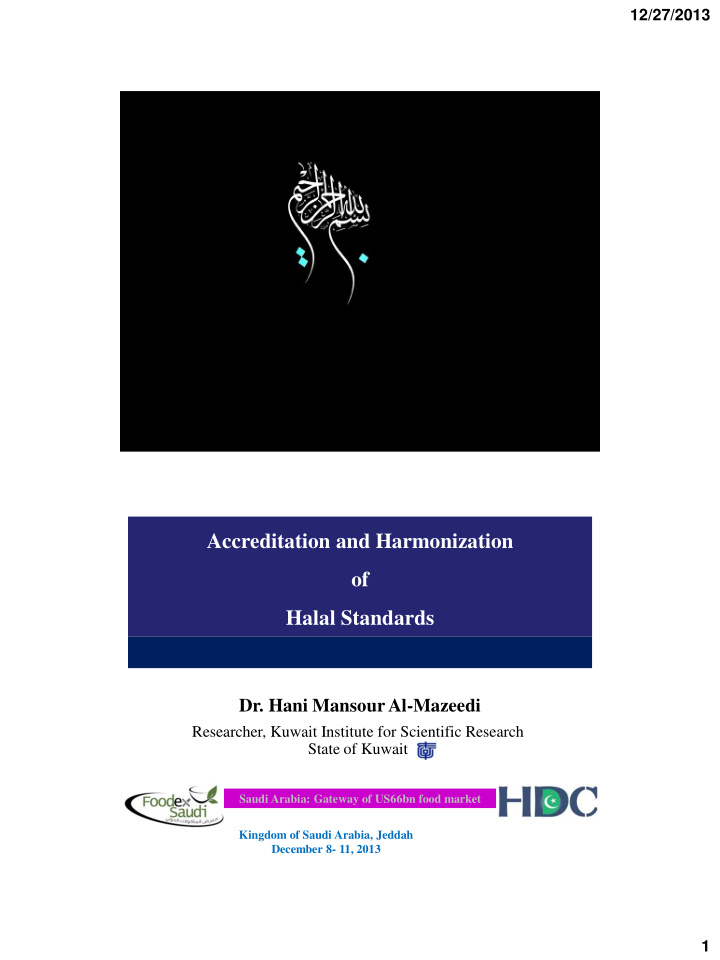 accreditation and harmonization of halal standards