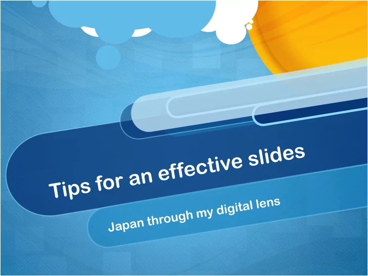 presentation objectives