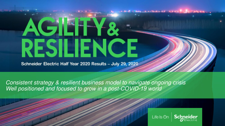 consistent strategy resilient business model to navigate