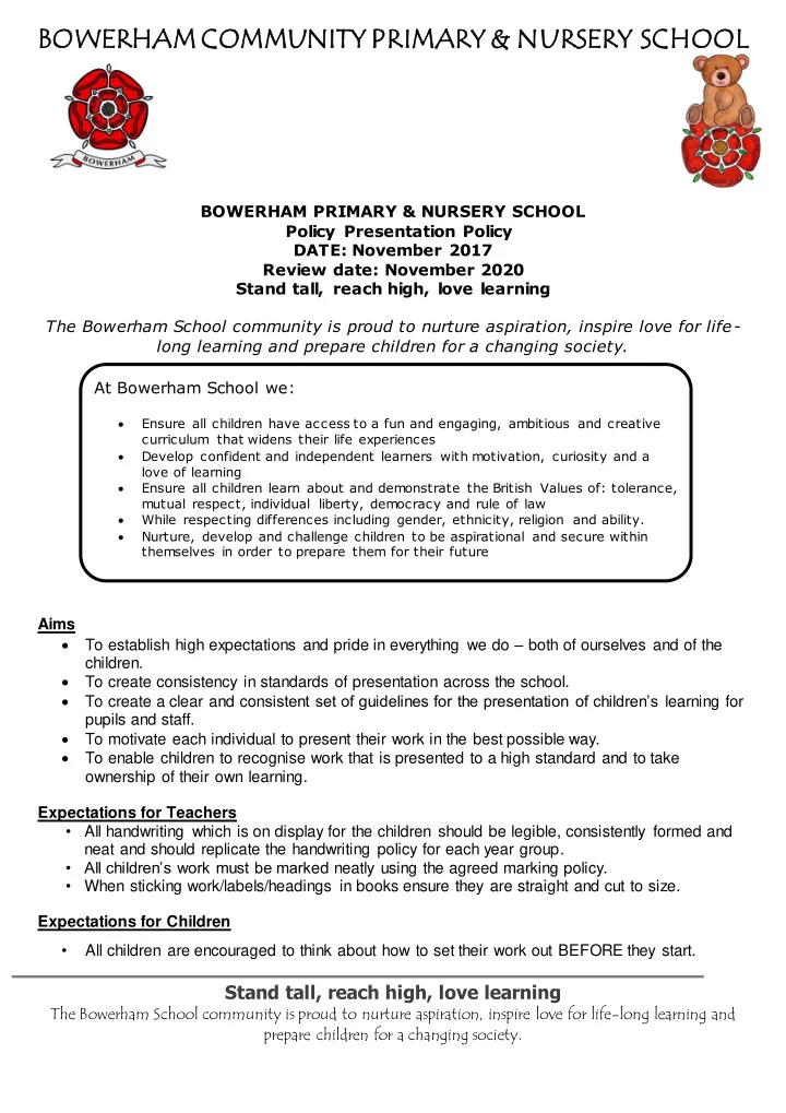 bowerham com ommuni nity primary nursery school
