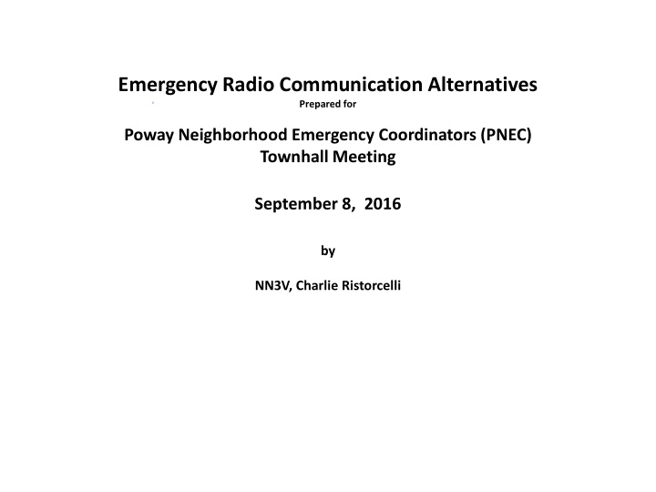emergency radio communication alternatives