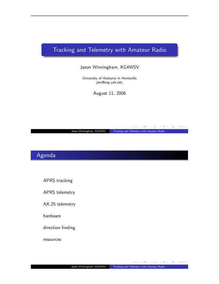 tracking and telemetry with amateur radio