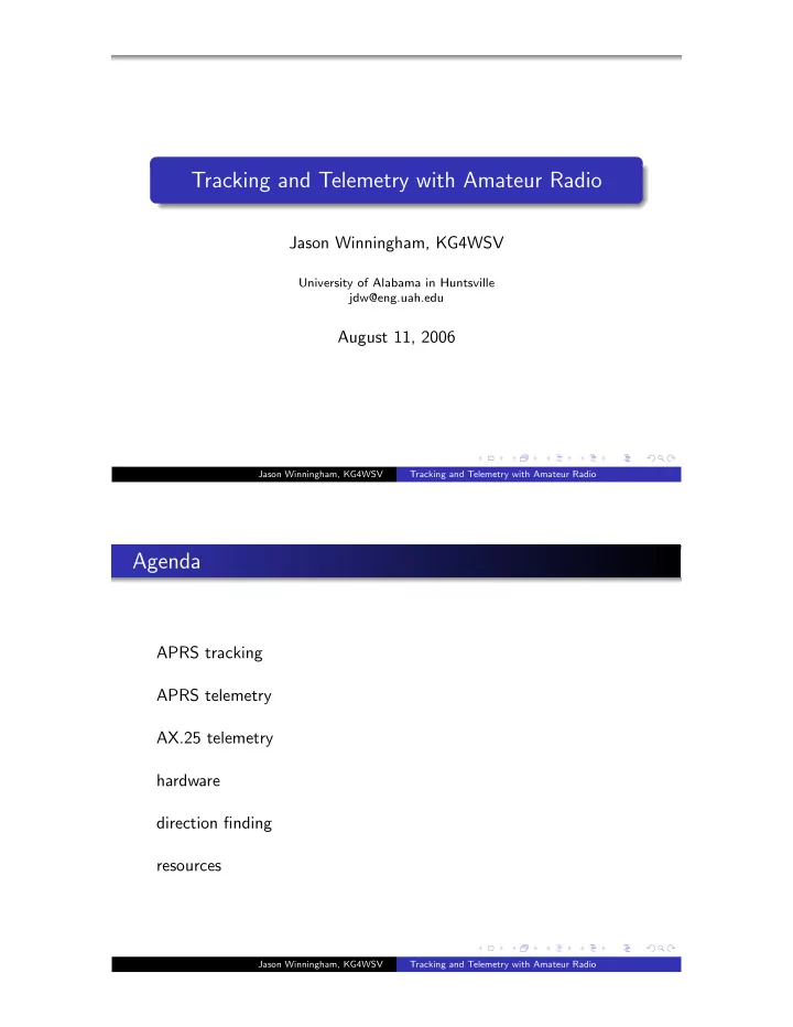 tracking and telemetry with amateur radio