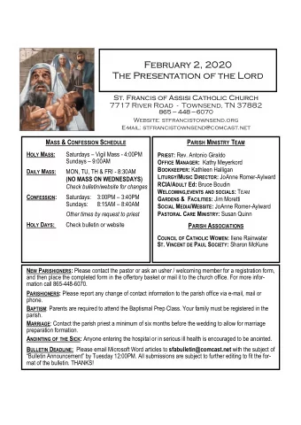 February 2, 2020 The Presentation of the Lord  St. Francis of Assisi Catholic Church 7717 River