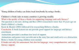 Children  s e-book sales in many countries is growing steadily.  What is the quality of these
