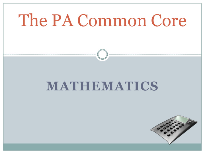 the pa common core