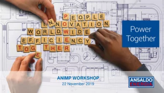 ANIMP WORKSHOP  22 November 2019 Ansaldo Energia support to SA power needs  a Case Study for