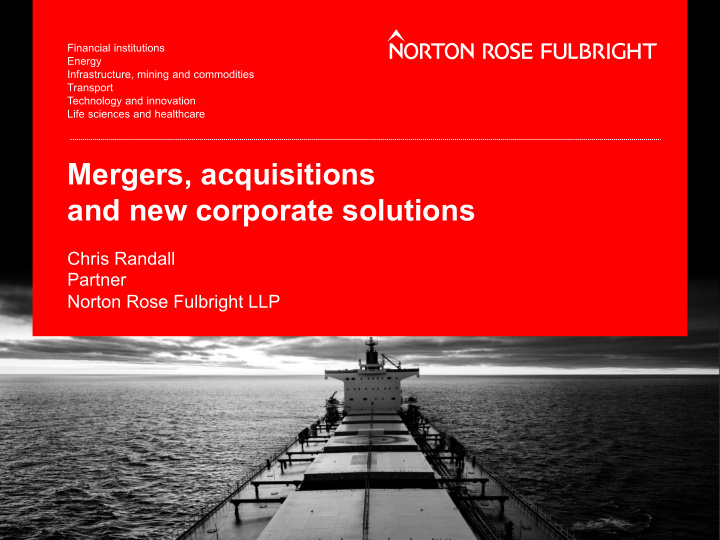 mergers acquisitions and new corporate solutions