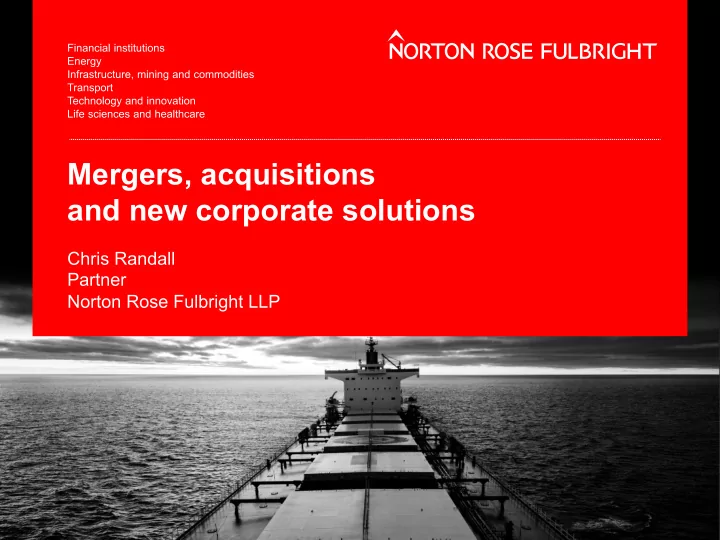 mergers acquisitions and new corporate solutions