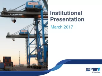 Presentation  March 2017  Disclaimer This presentation contains statements that may constitute