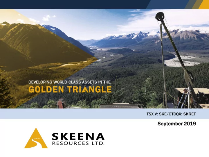 septembe ember r 2019 forward looking statements