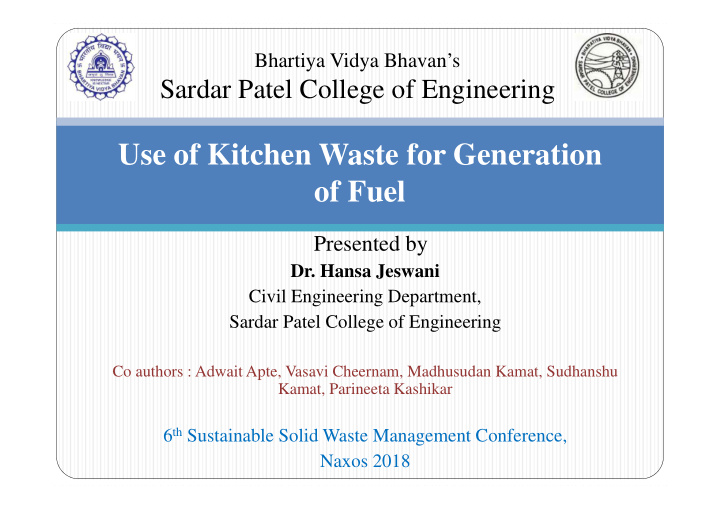 use of kitchen waste for generation of fuel