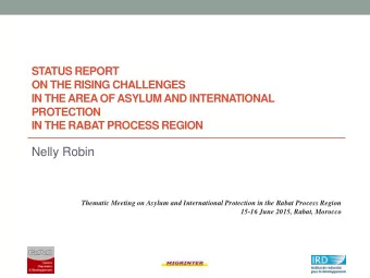 Nelly Robin  Thematic Meeting on Asylum and International Protection in the Rabat Process Region