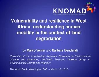 mobility in the context of land  degradation by Marco Venier and Barbara Bendandi Presented at the