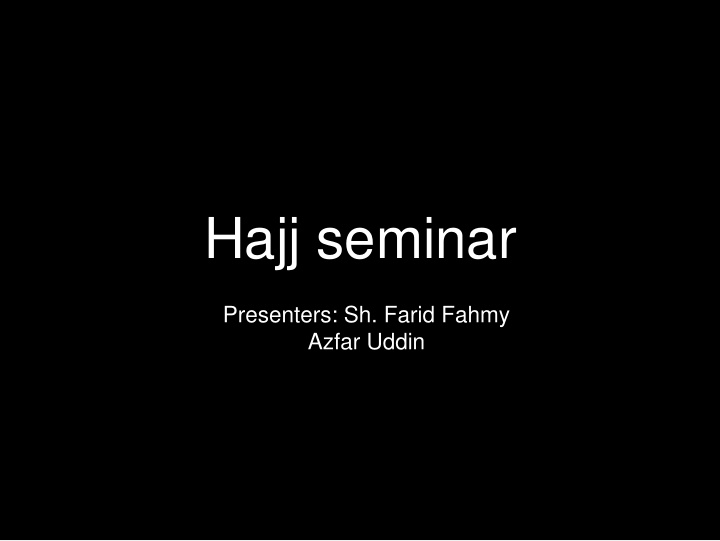 hajj seminar