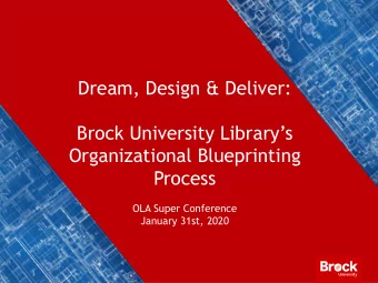 Dream, Design &amp; Deliver:  Brock University Librarys  Organizational Blueprinting  Process