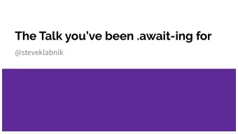 The Talk youve been .await-ing for  @steveklabnik  async fn foo(s: String) -&gt; i32 {  //