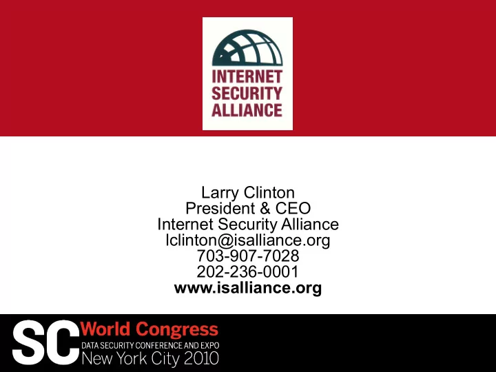 larry clinton president ceo internet security alliance