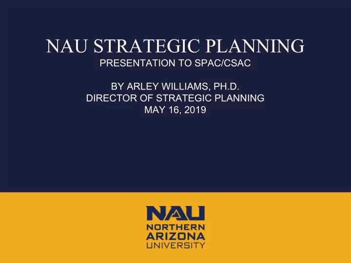 nau strategic planning