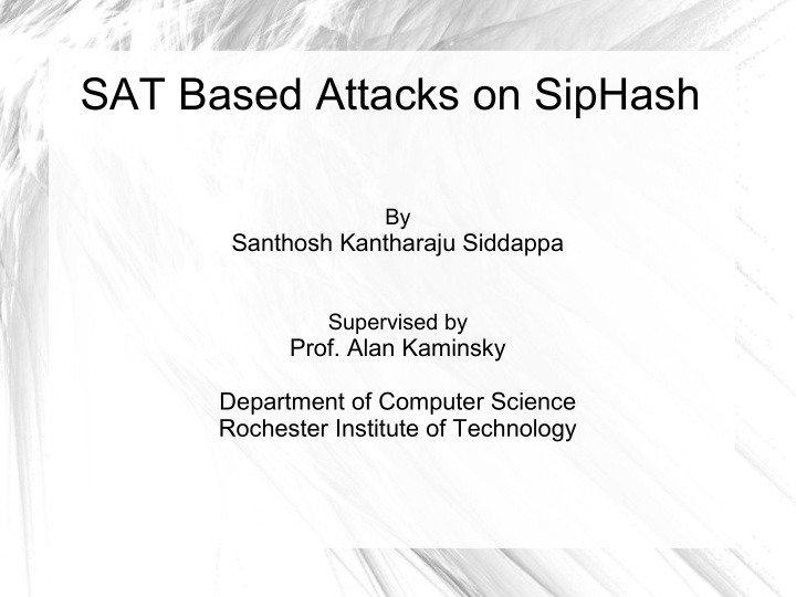 sat based attacks on siphash