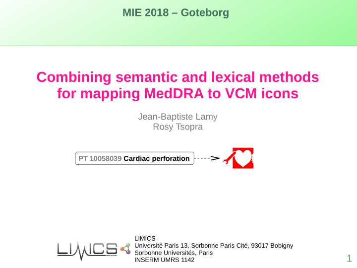combining semantic and lexical methods for mapping meddra
