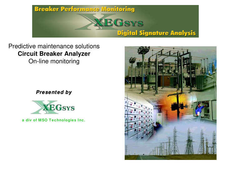 predictive maintenance solutions circuit breaker analyzer