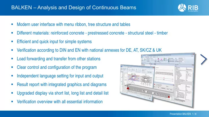 balken analysis and design of continuous beams