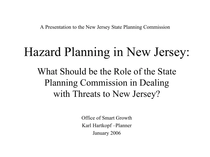 hazard planning in new jersey