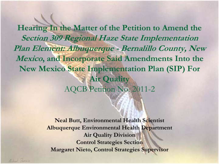 hearing in the matter of the petition to amend the