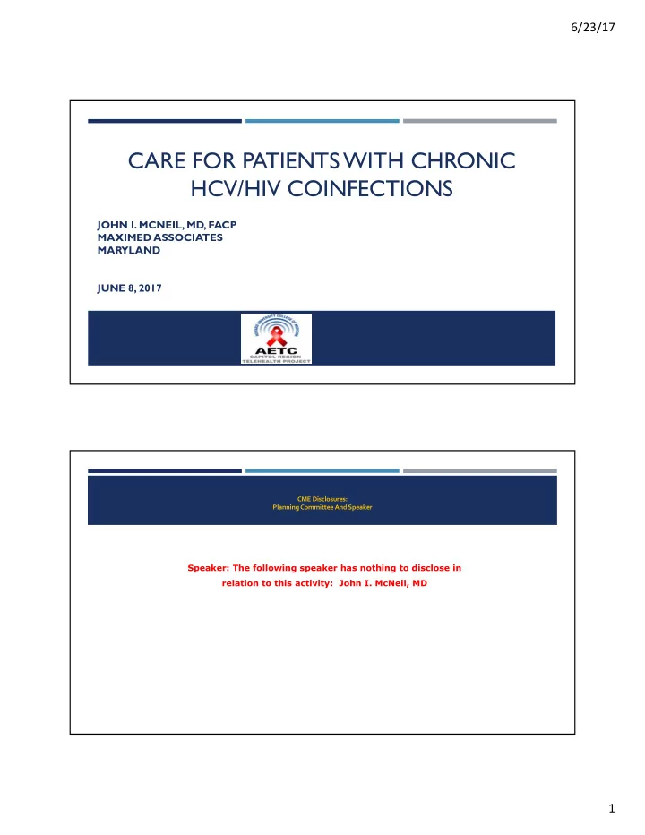 care for patients with chronic hcv hiv coinfections