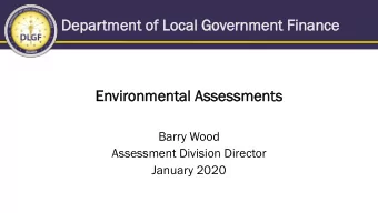 Dep  Depar  artmen  ent of  of Lo  Loca  cal Go  Government Finan  Finance  ce  Envir  iron