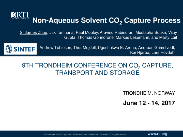 non aqueous solvent co 2 capture process