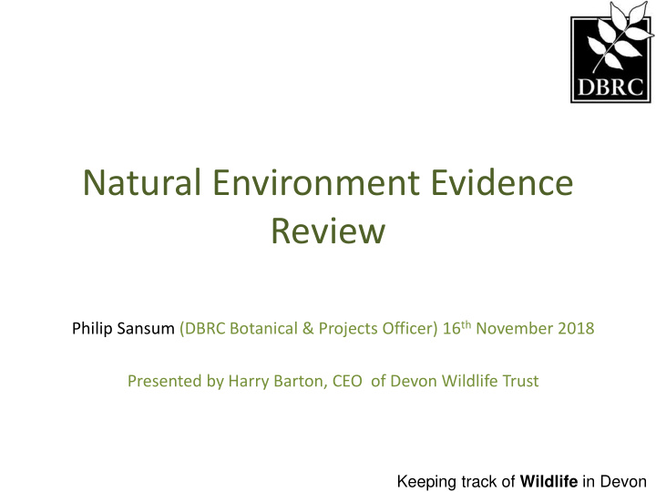 natural environment evidence review