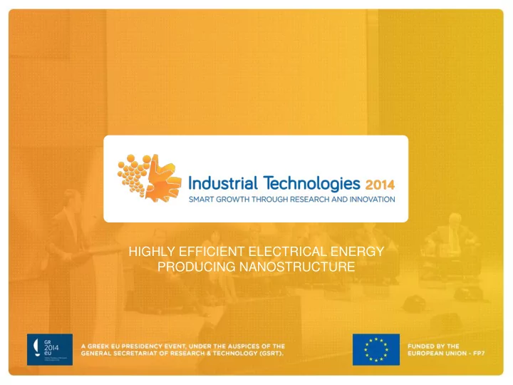 highly efficient electrical energy