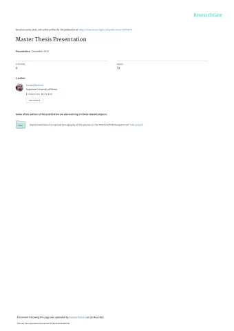 Master Thesis Presentation Presentation  December 2019  CITATIONS  READS  0  31  1 author: